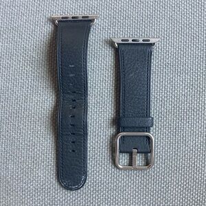 Black leather Apple Watch band